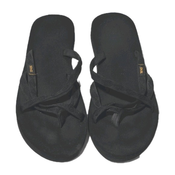 Teva Womens Olowahu Mush Flip Flops Thong Sandals Size 10 US Shoes Black - Picture 1 of 8